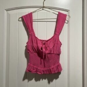 Hollister Hot Pink Smock Crop Top
